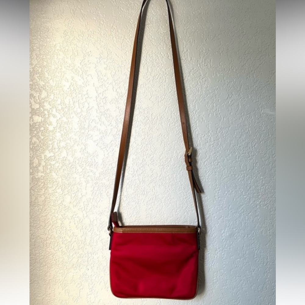 COPY - MICHAEL KORS - Authentic bag Brown Gold Red Nylon Kempton crossbody bag - Picture 4 of 5